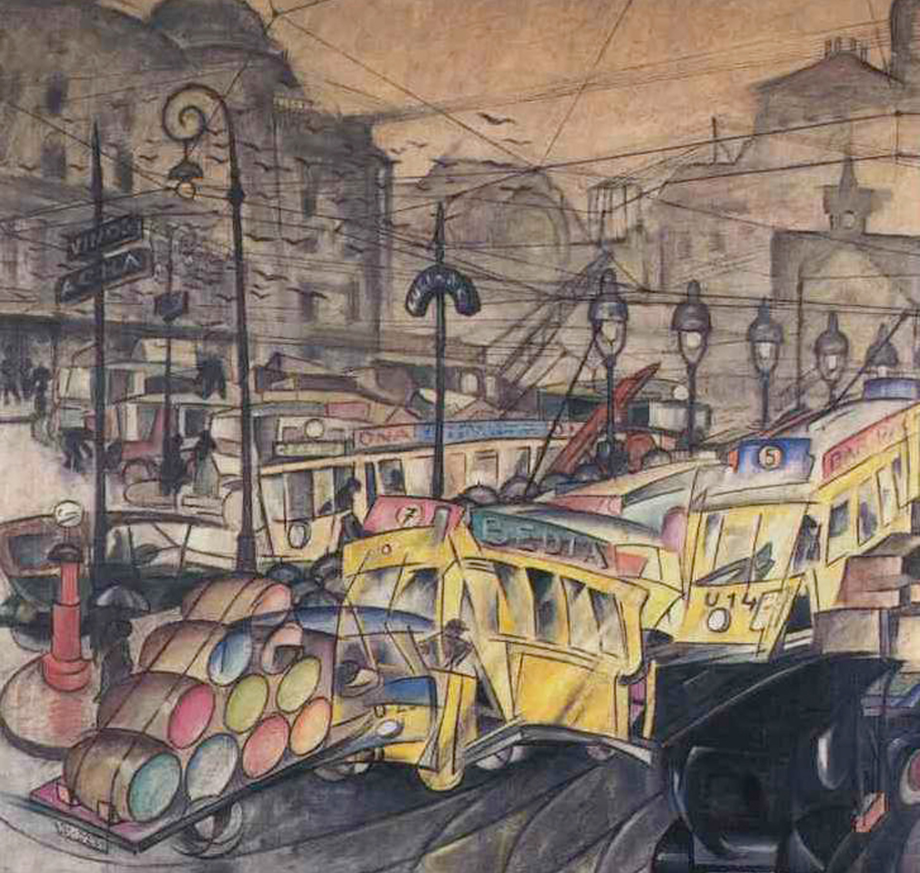 <b>Streetcar collision in the Arenal (1922). Antonio de Guezala.Private collection</b>